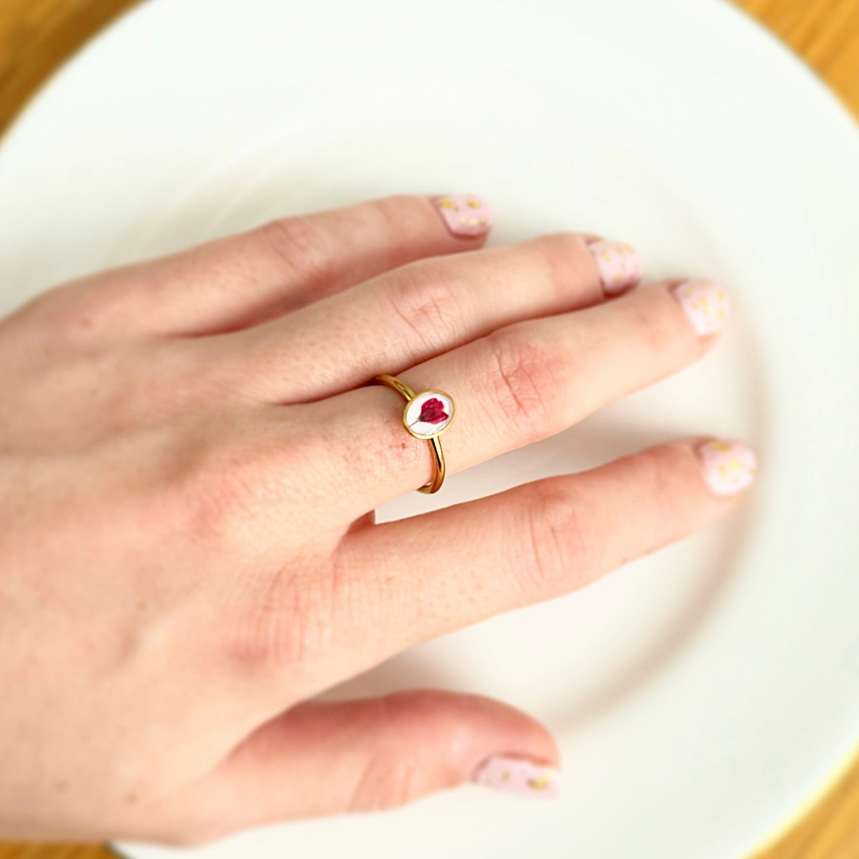 Adjustable Japanese Cherry Blossom Ring