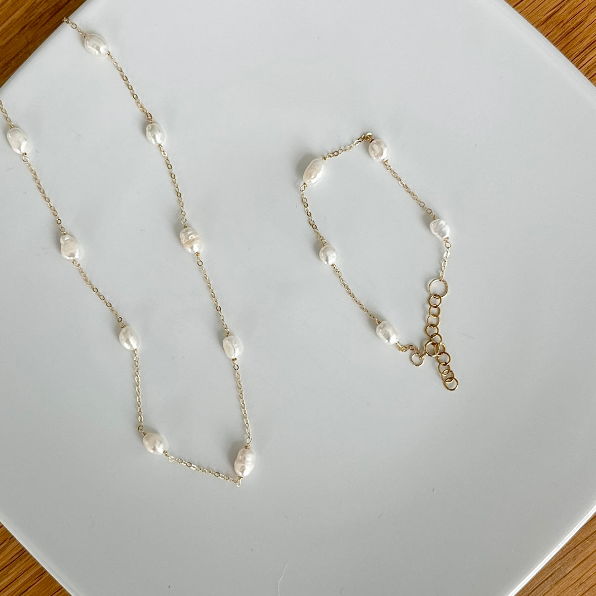 Dainty Pearl Chain Necklace