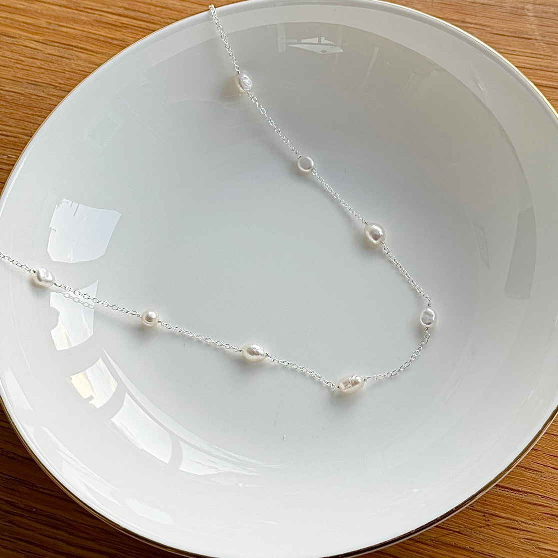 Dainty Pearl Chain Necklace