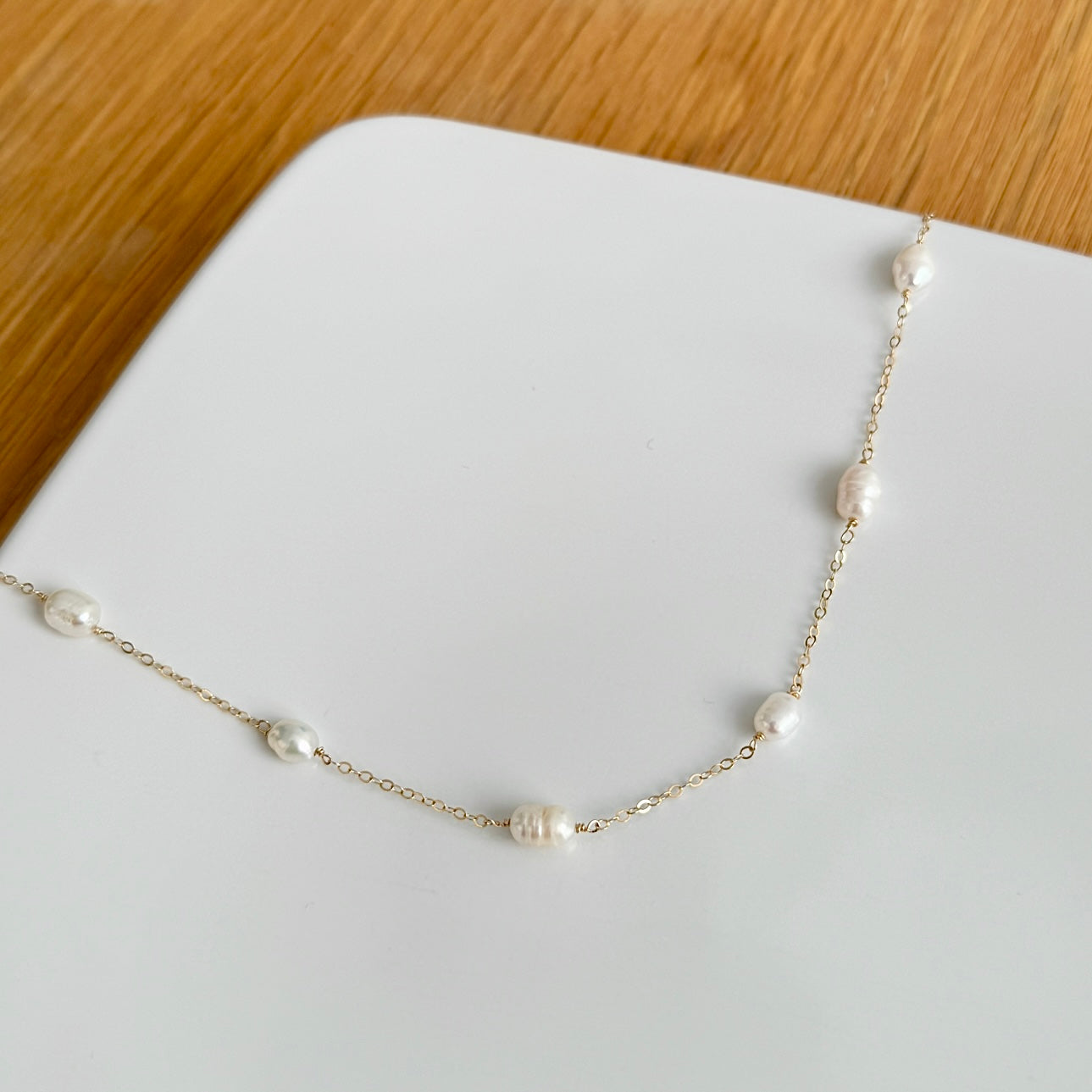 Dainty Pearl Chain Necklace