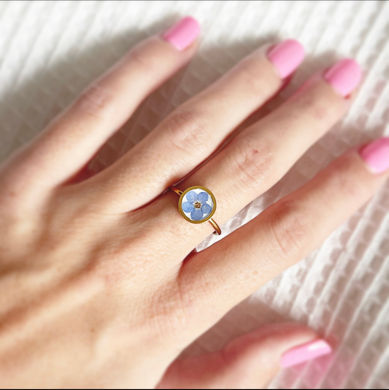 Adjustable Forget Me Not Ring